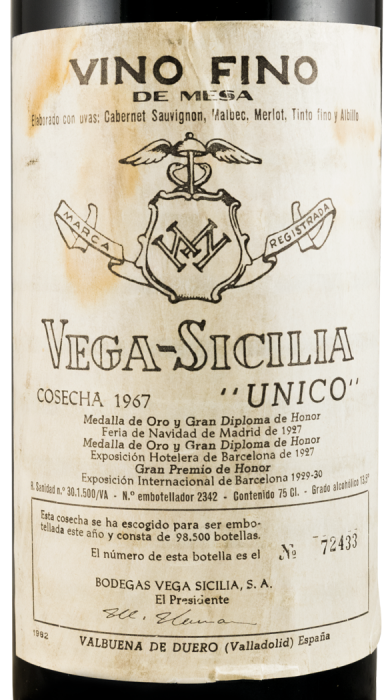 1967 Vega-Sicilia Unico Ribera del Duero red