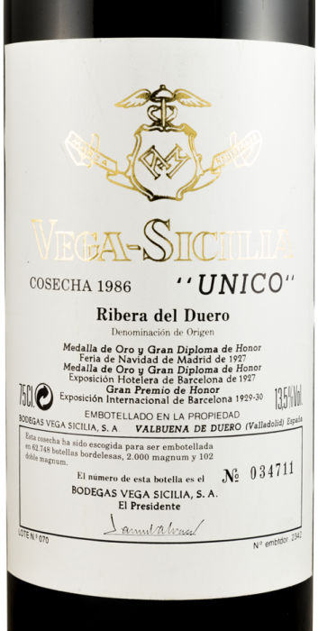 1986 Vega-Sicilia Unico Ribera del Duero tinto