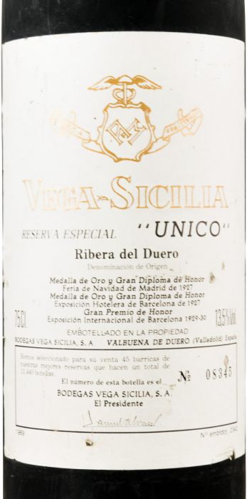 1989 Vega-Sicilia Unico Reserva Especial Ribera del Duero tinto