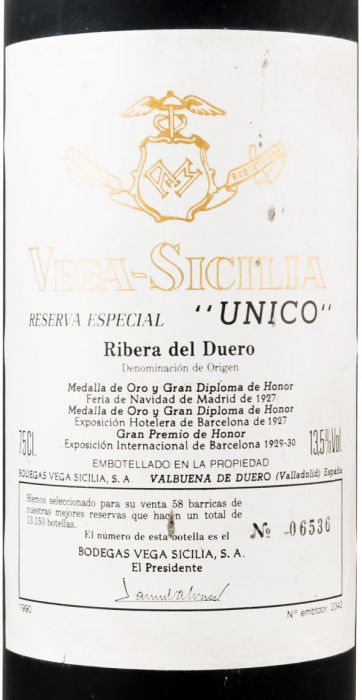 1990 Vega-Sicilia Unico Reserva Especial Ribera del Duero tinto
