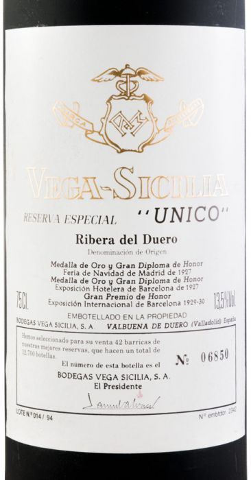1994 Vega-Sicilia Unico Reserva Especial Ribera del Duero tinto