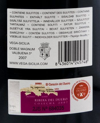 2007 Vega-Sicilia Valbuena 5º Ribera del Duero tinto 3L