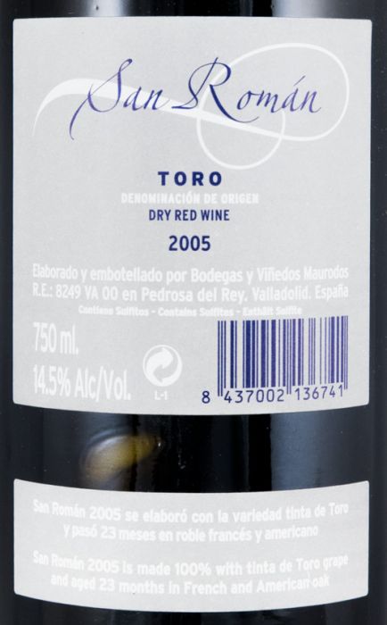 2005 Bodegas San Román Toro tinto