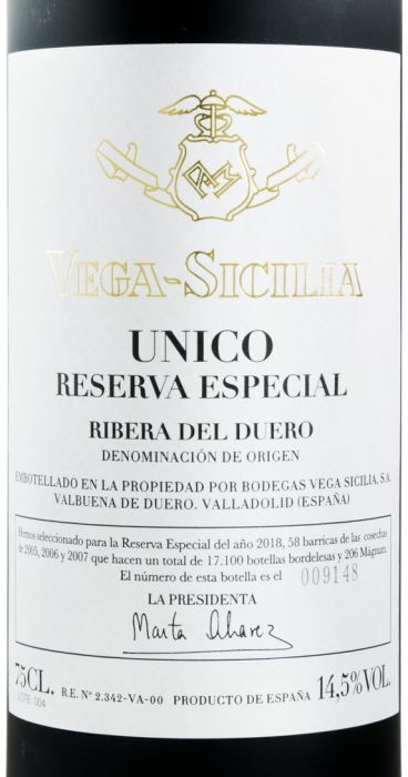 2018 Vega-Sicilia Unico Reserva Especial Ribera del Duero tinto