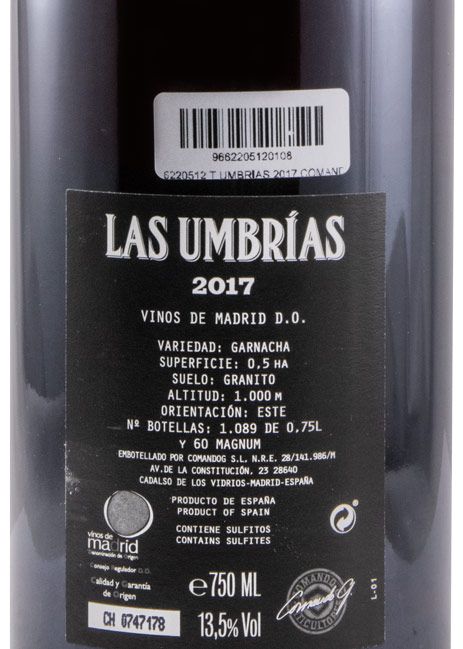 2017 Comando G Las Umbrías Vinos de Madrid tinto