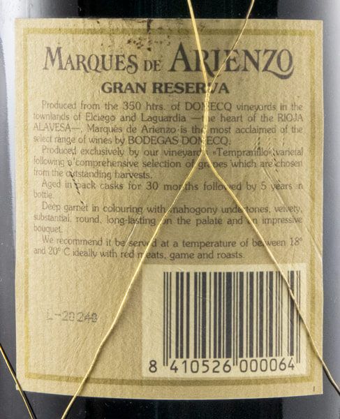 1987 Marqués de Arienzo Gran Reserva Rioja tinto