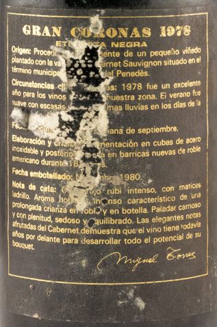 1978 Torres Gran Coronas Reserva tinto
