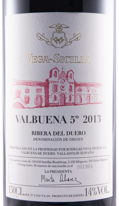 2013 Vega-Sicilia Valbuena 5º Ribera del Duero red 1.5L