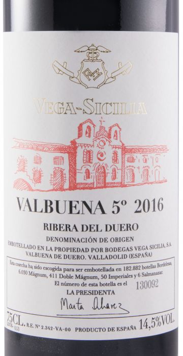 2016 Vega-Sicilia Valbuena 5º Ribera del Duero tinto