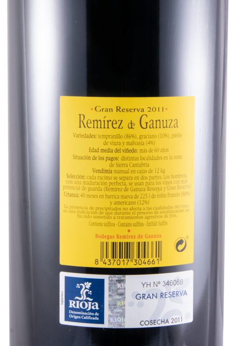 2011 Remírez de Ganuza Gran Reserva Rioja red 1.5L