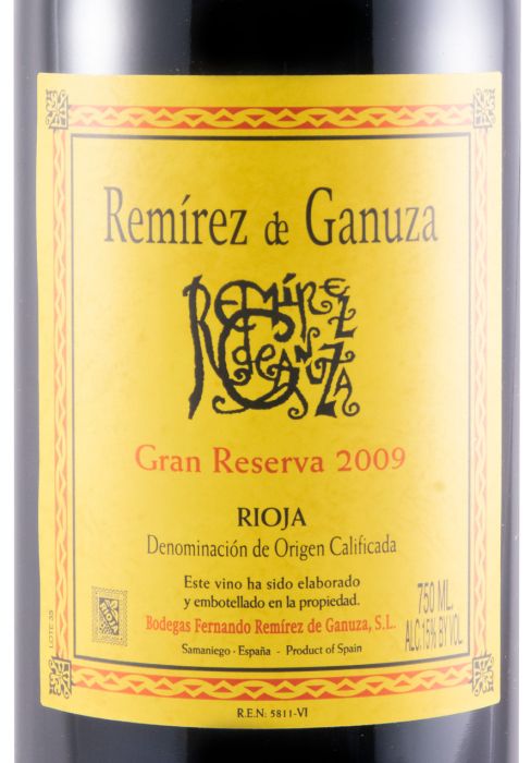 2009 Remírez de Ganuza Gran Reserva Rioja red