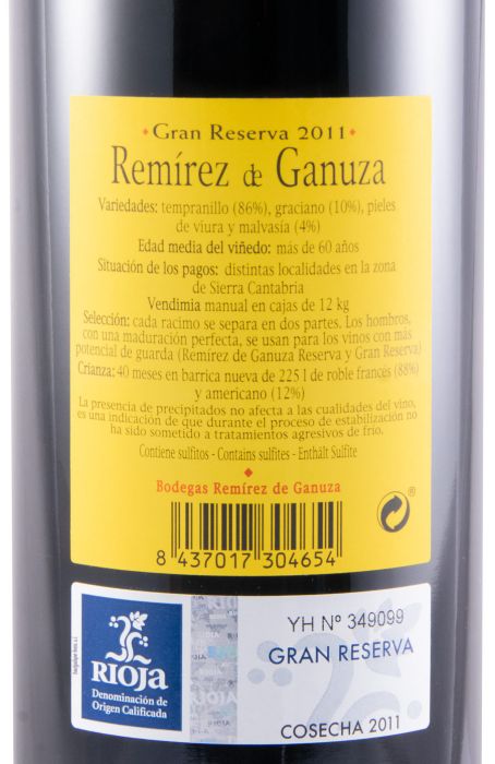 2011 Remírez de Ganuza Gran Reserva Rioja tinto