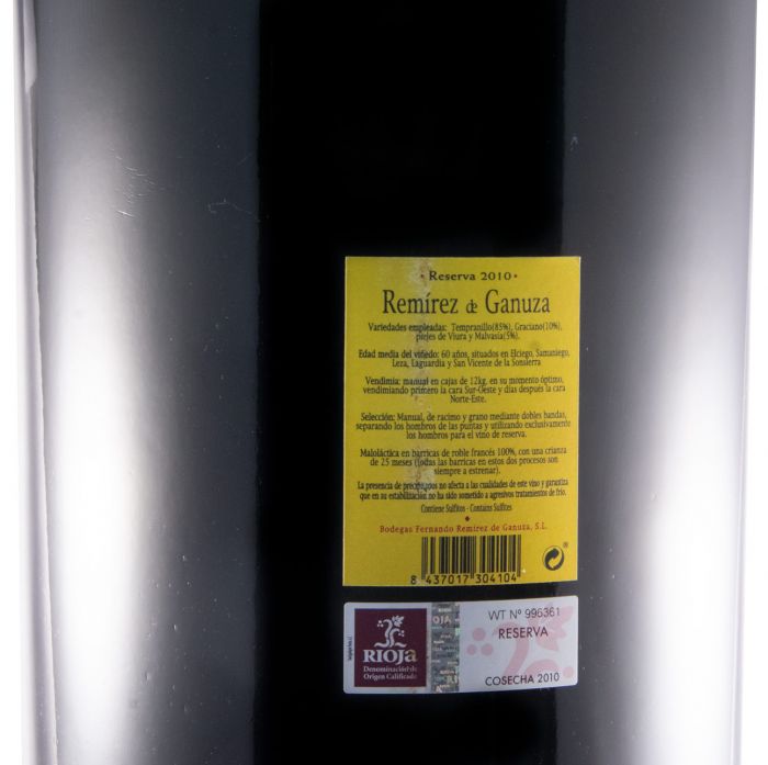 2010 Remírez de Ganuza Reserva Rioja red 12L