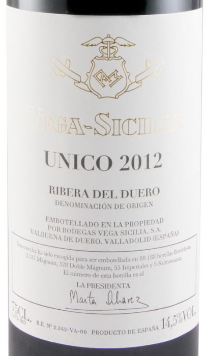 2012 Vega-Sicilia Unico Ribera del Duero red