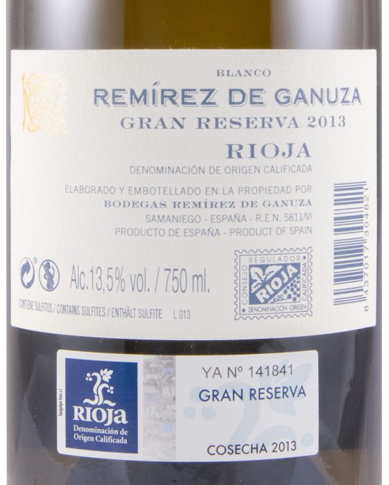 2013 Remírez de Ganuza Gran Reserva Rioja branco