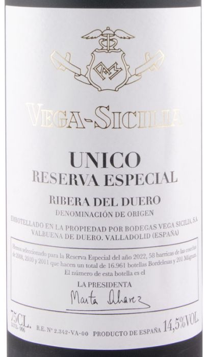 Vega-Sicilia Unico Reserva Especial Ribera del Duero 2022 Release tinto