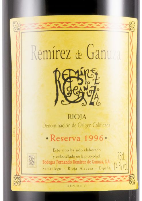 1996 Remírez de Ganuza Reserva Rioja red