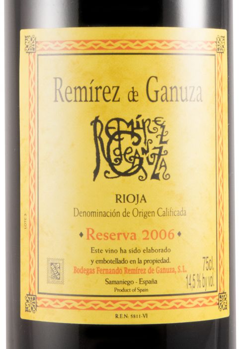 2006 Remírez de Ganuza Reserva Rioja red