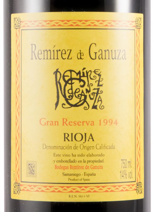 1994 Remírez de Ganuza Gran Reserva Rioja red