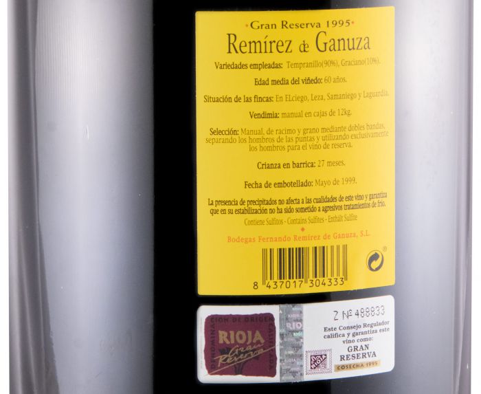 1995 Remírez de Ganuza Gran Reserva Rioja tinto 5L