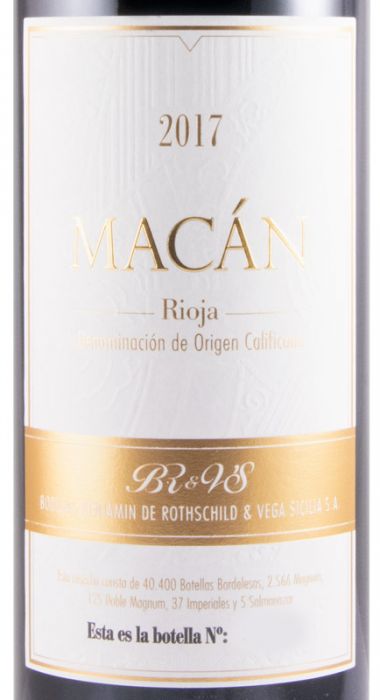 2017 Benjamin de Rothschild & Vega-Sicilia Macán Rioja red