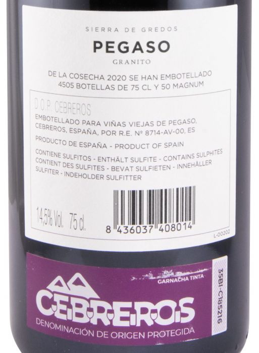 2020 Telmo Rodríguez Pegaso Granito Cebreros Sierra de Gredos tinto