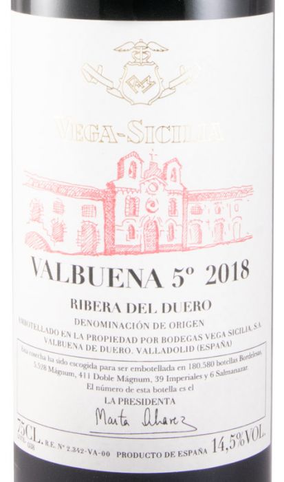 2018 Vega-Sicilia Valbuena 5º Ribera del Duero tinto