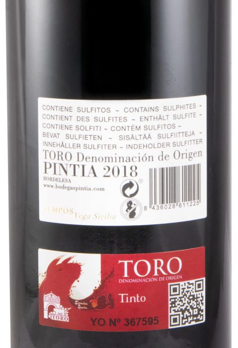 2018 Pintia Toro red