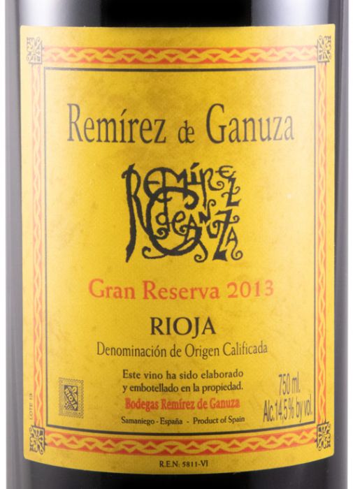 2013 Remírez de Ganuza Gran Reserva Rioja red