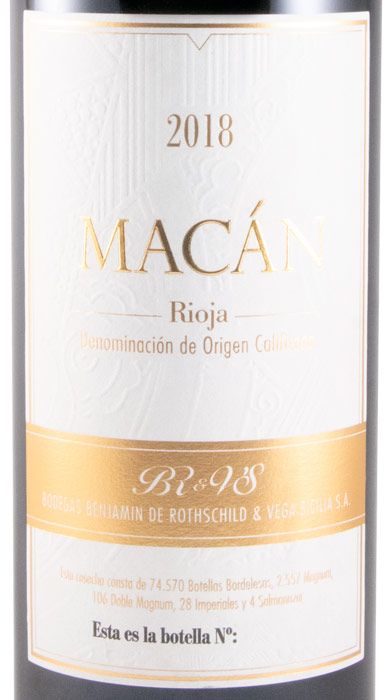 2018 Benjamin de Rothschild & Vega-Sicilia Macán Clásico Rioja red