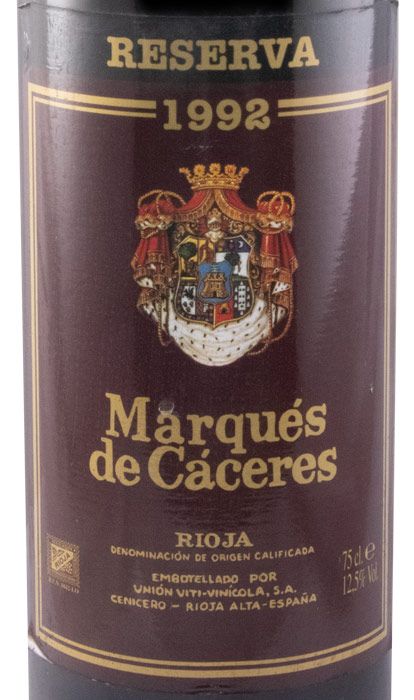 1992 Marqués de Cáceres Reserva Rioja red