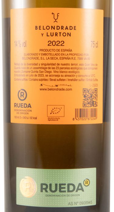 2022 Belondrade y Lurton Rueda biológico branco