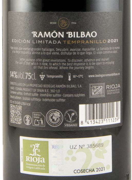 2021 Ramón Bilbao Edição Limitada tinto