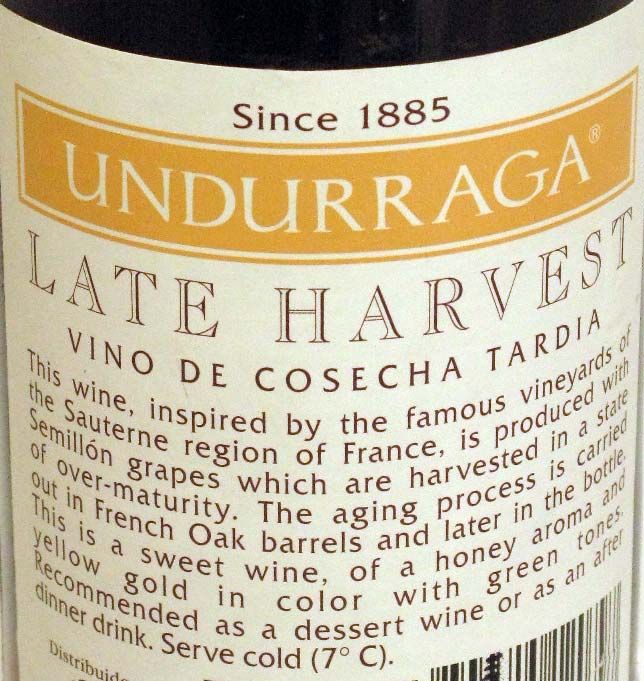 1998 Undurraga Colheita Tardia white 37.5cl