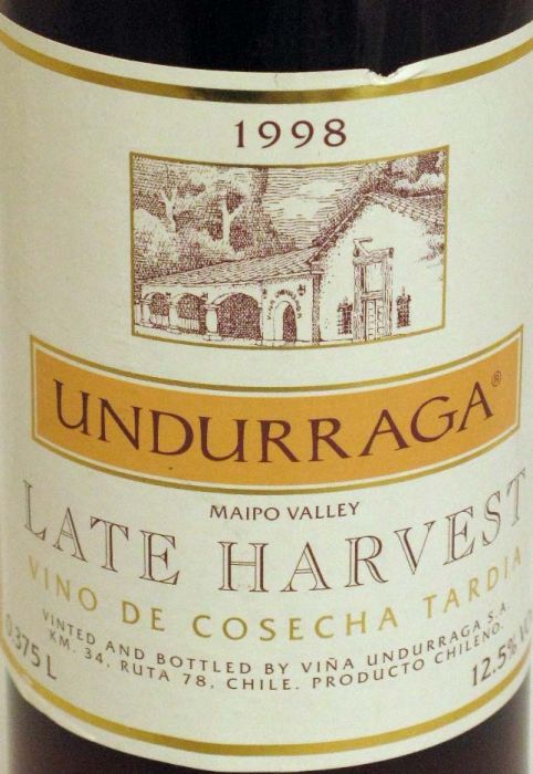 1998 Undurraga Colheita Tardia branco 37,5cl