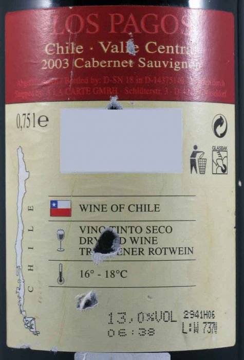 2003 Los Pagos Cabernet Sauvignon red