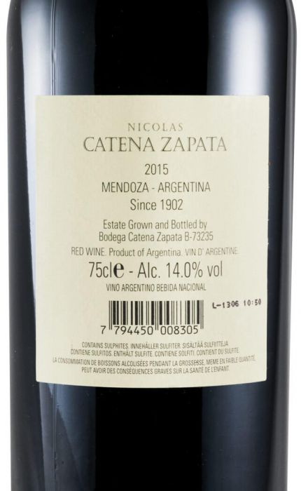 2015 Catena Zapata Nicolas red