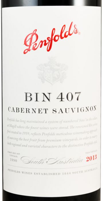 2013 Penfolds Bin 407 Cabernet Sauvignon red