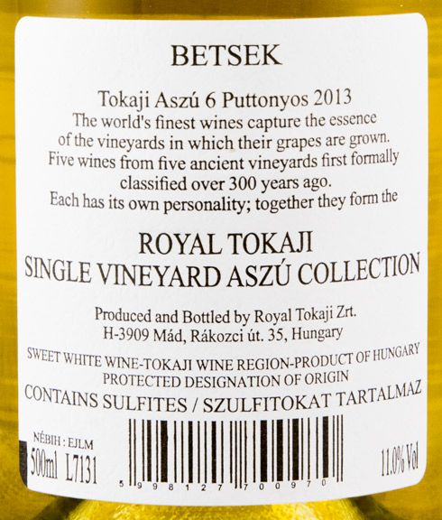 2013 Royal Tokaji Betsek 6 Puttonoyos branco 50cl