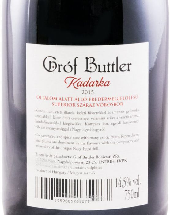 2015 Gróf Buttler Egri Kadarka Superior red