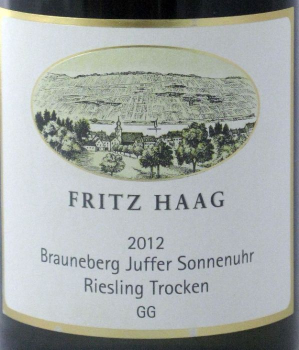 2012 Fritz Haag Brauneberg Juffer Sonnenuhr Trocken Riesling branco