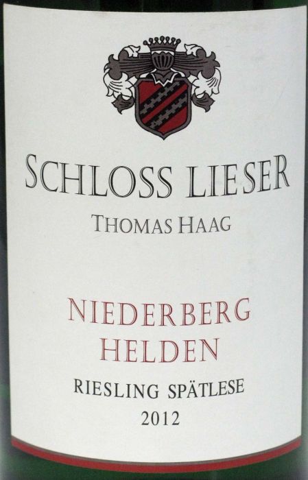 2012 Niederberg Helden Riesling Spatlese Schloss Lieser branco
