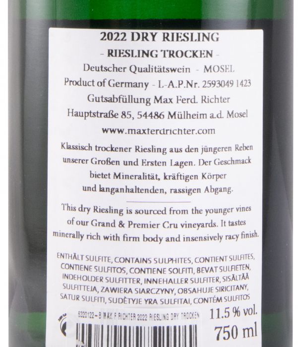 2022 Max Ferd. Richter Riesling Dry branco