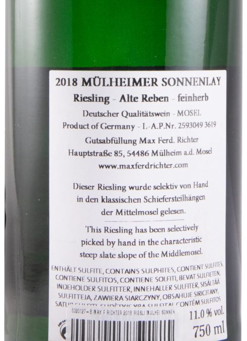 2018 Max Ferd. Richter Mülheimer Sonnenlay Alte Reben Riesling Feinherb branco