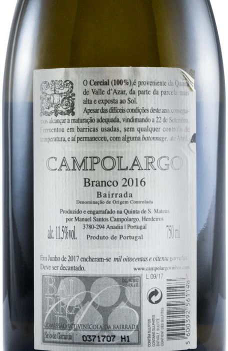 2016 Campolargo Cercial branco