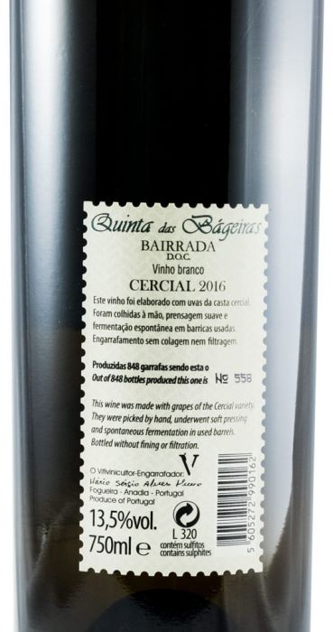 2016 Quinta das Bágeiras Cercial white