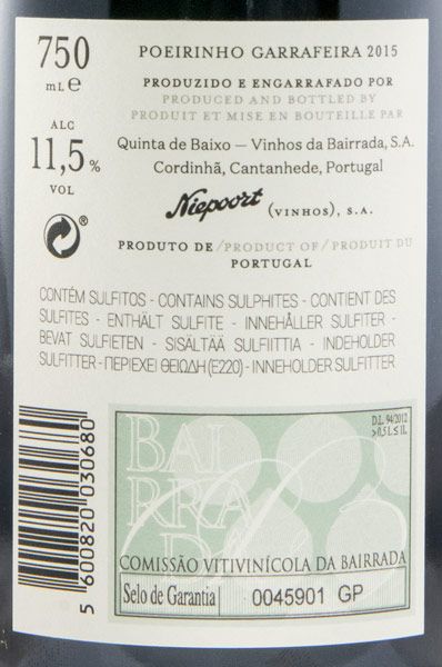 2015 Niepoort Quinta de Baixo Poeirinho Garrafeira tinto