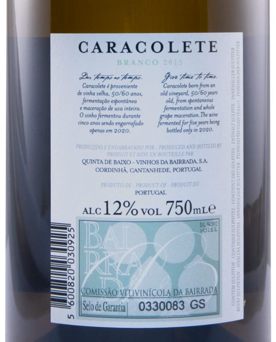 2015 Niepoort Quinta de Baixo Caracolete white