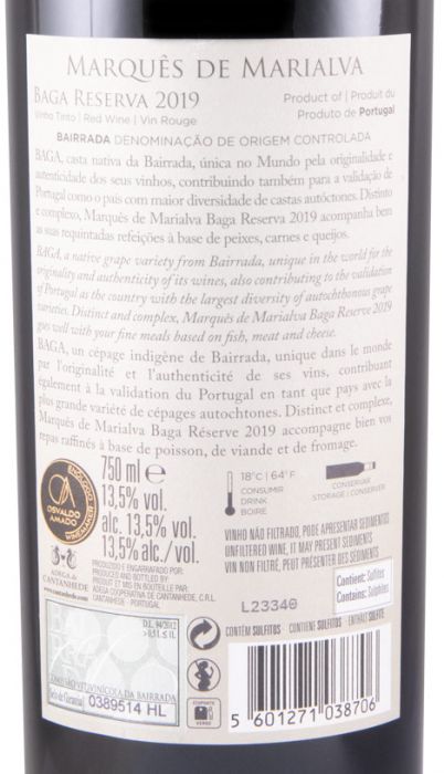 2019 Marquês de Marialva Baga Reserva tinto