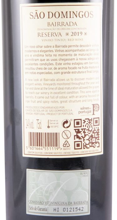 2019 São Domingos Reserva tinto